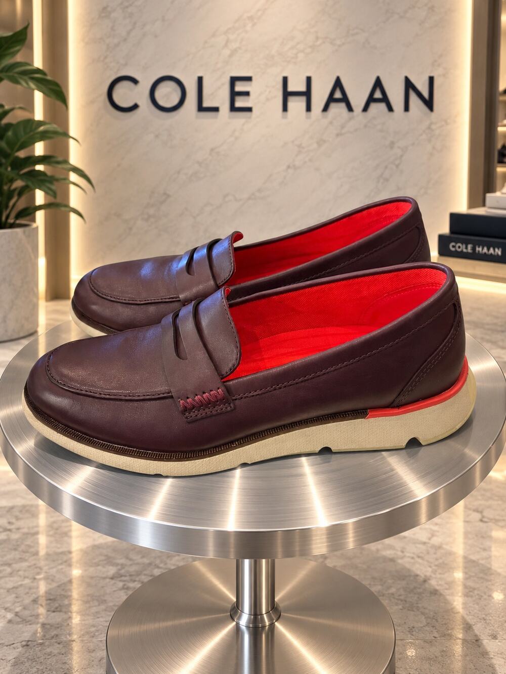 Cole Haan 4.ZERØGRAND Penny Loafers Pinot Leather Women’s 7B W22748